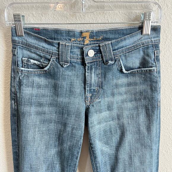 7 For all Mankind Y2K The Rocker Low Rise Bootcut Jeans Women's 25 Flare Denim - Picture 2 of 6